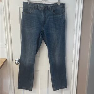 Duluth Trading Co. Men's Ballroom Double Flex Standard Fit Blue Jeans size 36x32